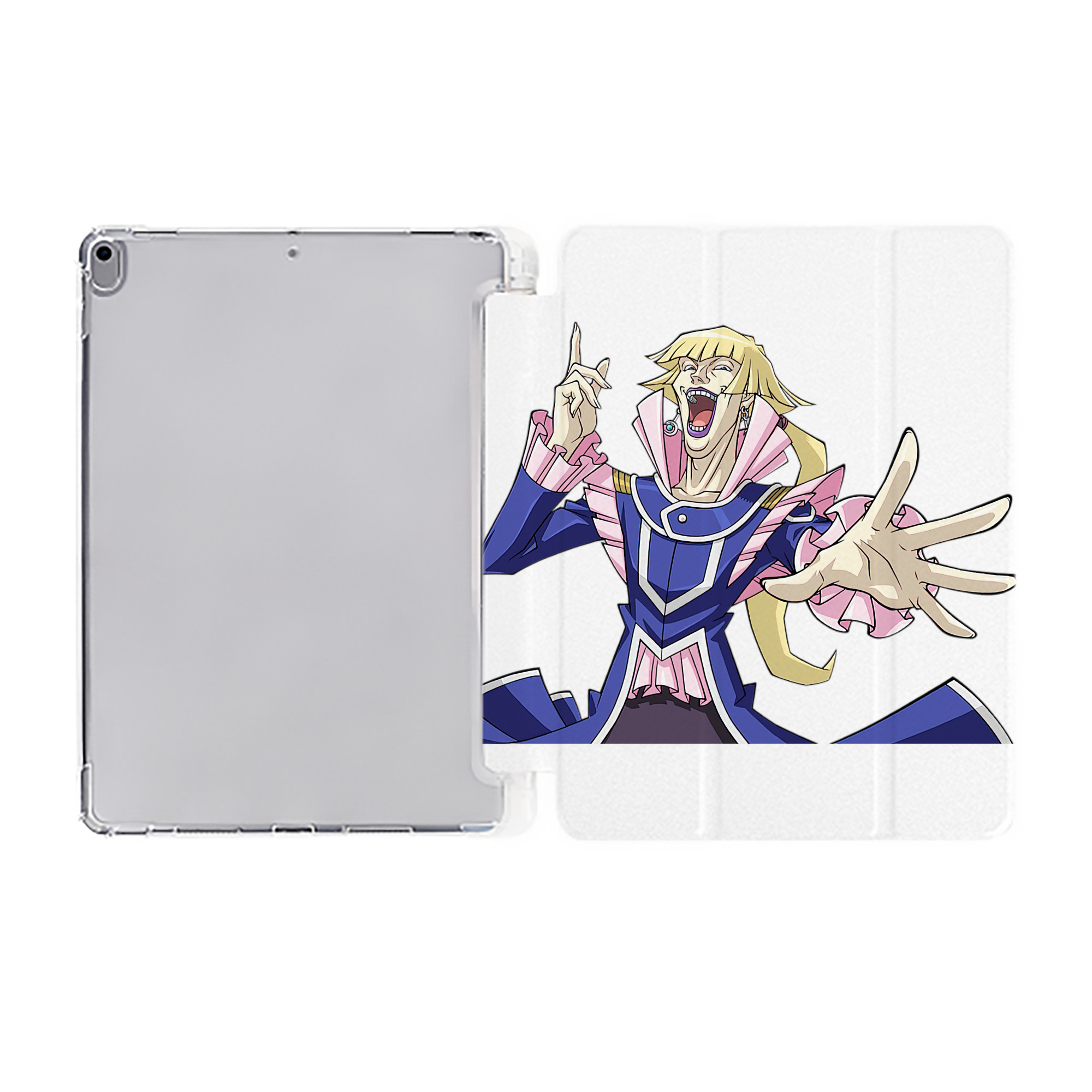 （画像用） 遊☆戯☆王 Yu-Gi-Oh! IPad ケース ペン収納付き 三つ折りスタンド PUレザー×シリコン 対応機種9.5/10.5/10.9インチ